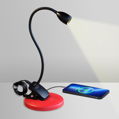 Rechargeable LED Desk Lamp - Chiphy, Clamp, Clip-on, 5 Dimmable Brightness, 4 Color Modes, Touch Control - Ideal for Home Office Desk, Dorm, Book Reading