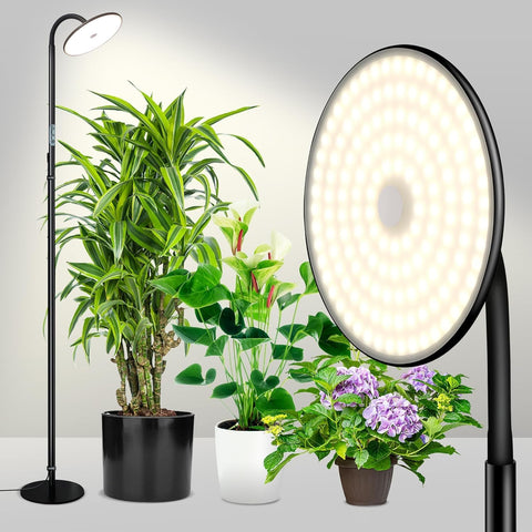 chiphy Grow Lamp, 40W Full Spectrum Grow Lights for Indoor Plants, 4H/8H/12H Timer, 2300K-6500K, 10 Dimmable Levels, 76''Height Adjustable, Remote Control, Ideal for Tall Large Plants