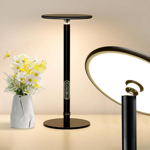 Dimmable LED Table Lamp, 20W 1500 Lumen, 2300K-6500K Adjustable, Industrial Metal Shell - chiphy Bedside Nightstand Lamp for Bedroom, Dining Room, Living Room