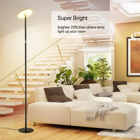 Aluminum LED Floor Lamp - Chiphy | Dual Color Temperature (2300-6500K) & Adjustable Brightness, 40W/2400LM, 69" Tall with 4 Heights - Versatile for Living Room, Bedroom, Reading