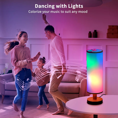 Smart RGB Table Lamp - Dimmable, Color Changing, Voice & App Control, USB Charging, Customizable - Chiphy