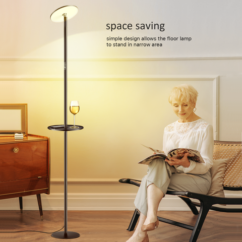 Multifunctional LED Floor Lamp with Storage Tray - Chiphy | Dual & Single Color Temperature Options (2300-6500K/4000K) - Ideal for Home & Office