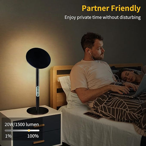 Dimmbare LED-Tischlampe, 20 W, 1500 Lumen, 2300 K-6500 K verstellbar, industrielles Metallgehäuse – Chiphy Nachttischlampe für Schlafzimmer, Esszimmer, Wohnzimmer