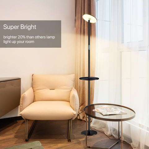 Multifunctional LED Floor Lamp with Storage Tray - Chiphy | Dual & Single Color Temperature Options (2300-6500K/4000K) - Ideal for Home & Office