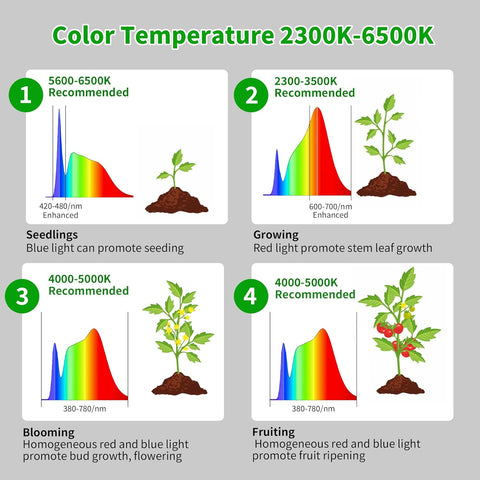 60W LED Full Spectrum Indoor Plant Light - Adjustable Height, Dimmable Brightness, 360° Flexible Head, Remote Control - Ideal for Every Growth Stage