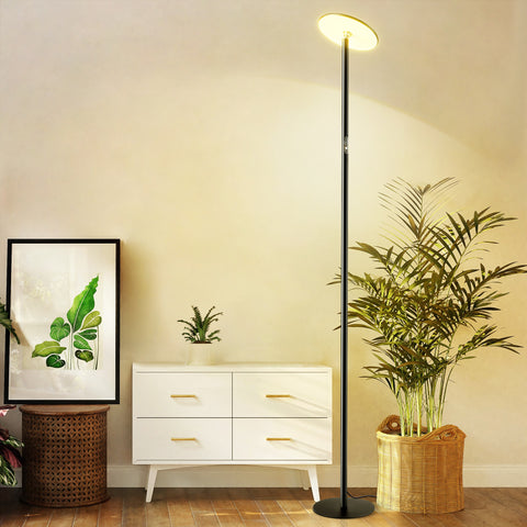 Aluminium-LED-Stehleuchte - Chiphy | Zwei Farbtemperaturen (2300-6500 K) und einstellbare Helligkeit, 40 W/2400 LM, 69 Zoll hoch mit 4 Höhen – vielseitig einsetzbar für Wohnzimmer, Schlafzimmer, Lesen