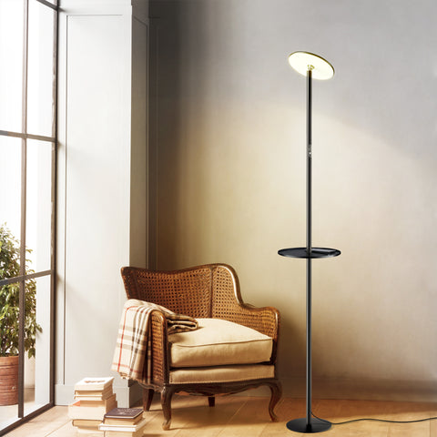 Multifunctional LED Floor Lamp with Storage Tray - Chiphy | Dual & Single Color Temperature Options (2300-6500K/4000K), Smart Plug & Remote Control - Ideal for Home & Office