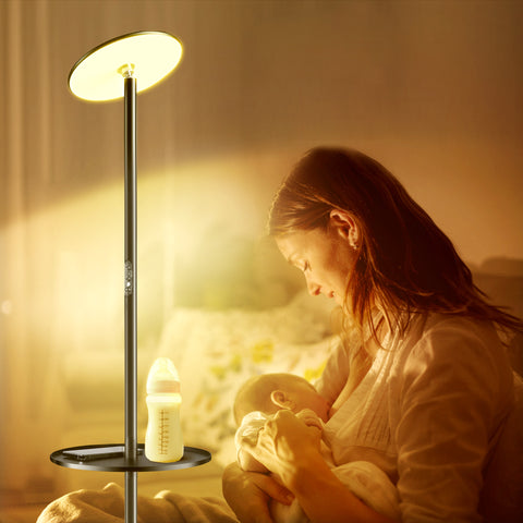 Multifunctional LED Floor Lamp with Storage Tray - Chiphy | Dual & Single Color Temperature Options (2300-6500K/4000K) - Ideal for Home & Office