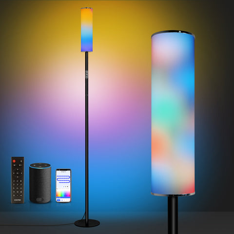 Modern 75'' RGB Color Changing Floor Lamp - Alexa & App Control, Music Sync, Ideal for Living Room, Bedroom, Gaming, Party - chiphy