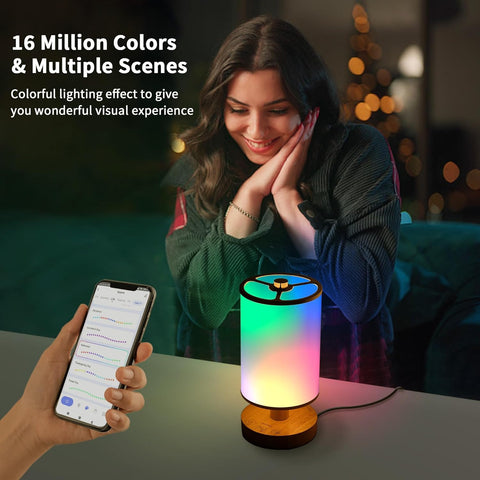 Custom Printed RGB Table Lamp - Alexa-Compatible, Dimmable Nightstand Light with Color Changing Options, Touch Control - Enhance Your Home Decor - Chiphy