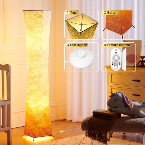 Stehlampe im Twisted-Taille-Design – dimmbar, 3-stufig einstellbare Helligkeit, 12 W x 2 LED-Lampen, roter Stoffschirm mit Farbverlauf – Chiphy