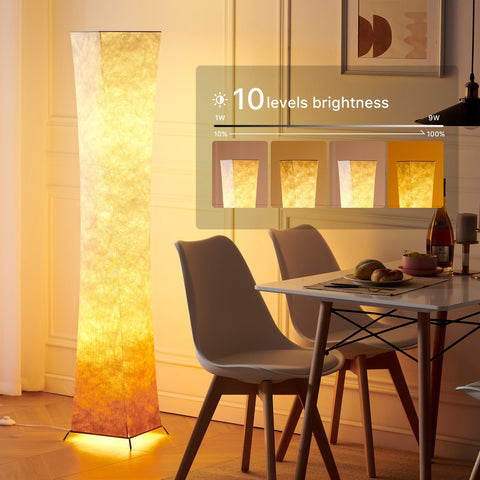 Stehlampe im Twisted-Taille-Design – dimmbar, 3-stufig einstellbare Helligkeit, 12 W x 2 LED-Lampen, roter Stoffschirm mit Farbverlauf – Chiphy