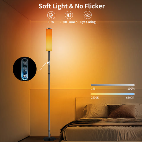 Moderne 75'' RGB-Stehlampe mit Farbwechsel – Alexa- und App-Steuerung, Musiksynchronisation, ideal für Wohnzimmer, Schlafzimmer, Gaming, Party – chiphy