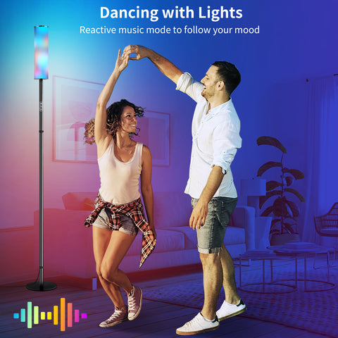Moderne 75'' RGB-Stehlampe mit Farbwechsel – Alexa- und App-Steuerung, Musiksynchronisation, ideal für Wohnzimmer, Schlafzimmer, Gaming, Party – chiphy