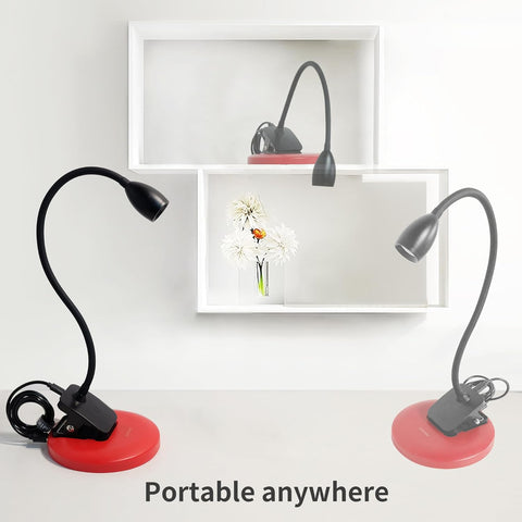 Rechargeable LED Desk Lamp - Chiphy, Clamp, Clip-on, 5 Dimmable Brightness, 4 Color Modes, Touch Control - Ideal for Home Office Desk, Dorm, Book Reading
